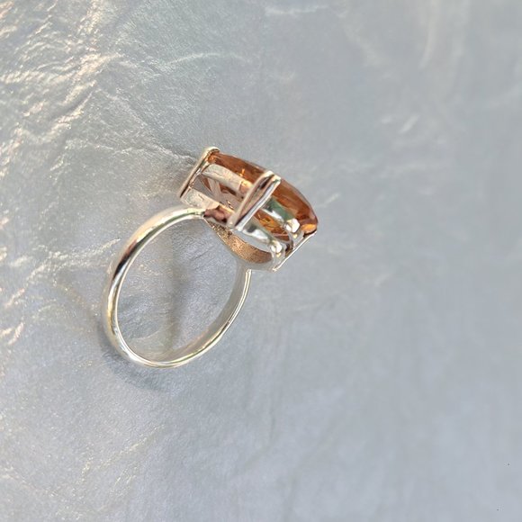 Morganite Ring Sterling Silver Size 7 - Picture 2 of 9